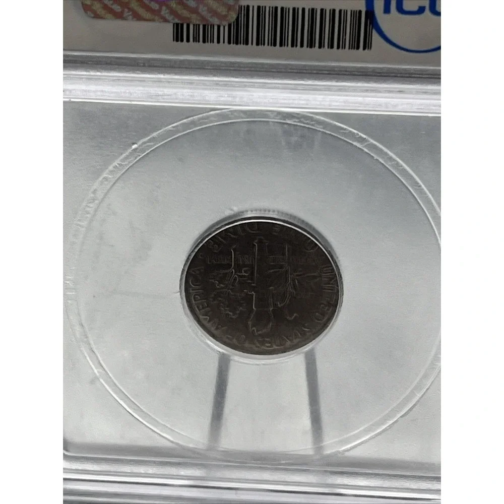 1964 Roosevelt Silver Dime - ICG AU55 - MAJOR CLIPPED PLANCHET MINT ERROR